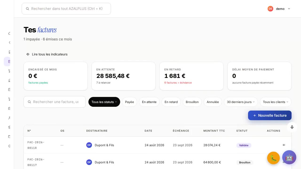 Guide vidéo du module factures