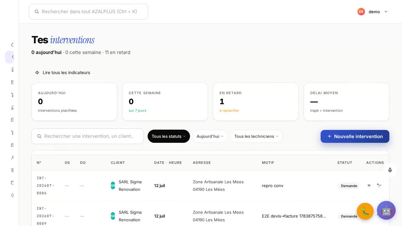 Guide vidéo du module interventions